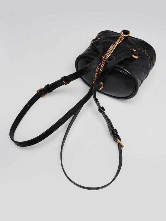 Gucci Black Quilted Leather Marmont Mini Round Backpack Bag main image 7